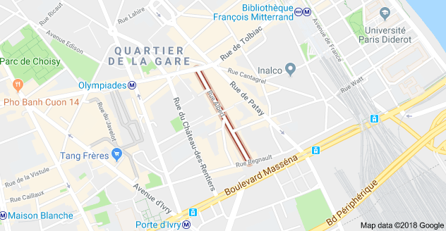 Carte de la rue située au 75013