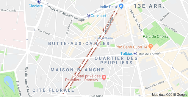 Map de la rue - Paris 13ème