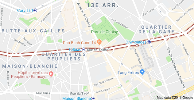 Plan de la rue à Paris 13ème